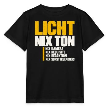 Licht nix Ton – Fernsehtechnik Humor - Stanley/Stella Kinder T-Shirt MINI CREATOR  - Schwarz - Vorne - Mikhail (115cm)