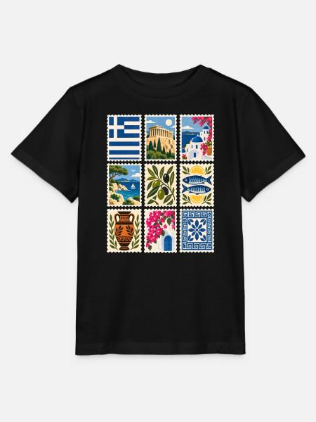 Griechenland Briefmarken - Stanley/Stella Kinder T-Shirt MINI CREATOR  - Schwarz