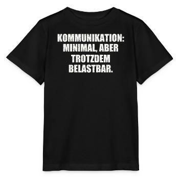 KOMMUNIKATION: MINIMAL, ABER TROTZDEM BELASTBAR - Stanley/Stella Kinder T-Shirt MINI CREATOR  - Schwarz - Vorne - Mikhail (115cm)