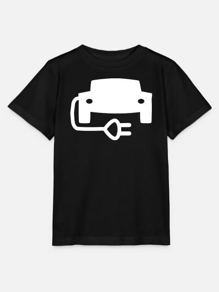 Elektroauto mit Stecker Silhouette - Stanley/Stella Kinder T-Shirt MINI CREATOR - Schwarz