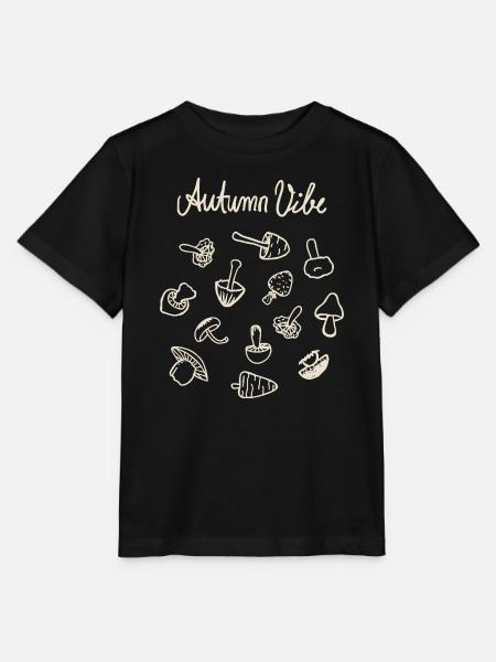 Herbstliche Pilzskizzen - Stanley/Stella Kinder T-Shirt MINI CREATOR - Schwarz
