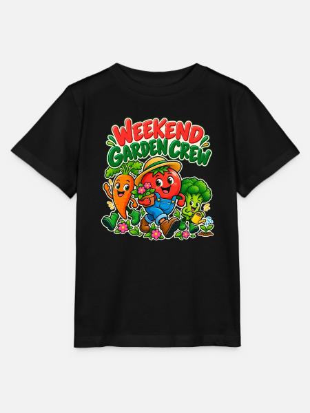 Wochenend-Gartenteam: Lustige Gemüse - Stanley/Stella Kinder T-Shirt MINI CREATOR - Schwarz