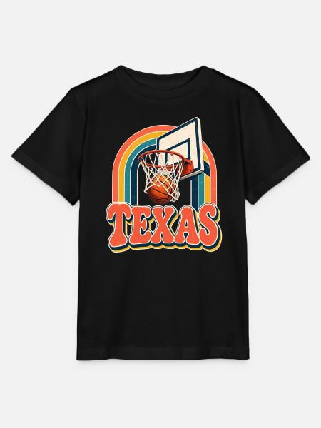 Texas Rainbow Basketball Retro - Stanley/Stella Kinder T-Shirt MINI CREATOR  - Schwarz