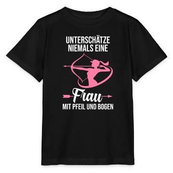 Bogen Sport Bogenschießen Bogen Geschenk - Stanley/Stella Kinder T-Shirt MINI CREATOR  - Schwarz - Vorne - Mikhail (115cm)