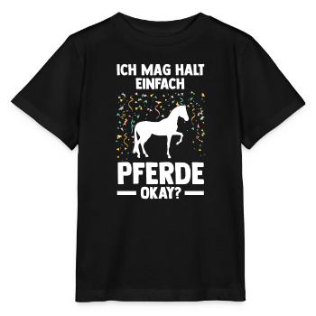 Reiten Pferd Pferdesport Geschenk - Stanley/Stella Kinder T-Shirt MINI CREATOR  - Schwarz - Vorne - Mikhail (115cm)