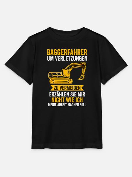 Baggerfahrer Job Baumaschine Geschenk - Stanley/Stella Kinder T-Shirt MINI CREATOR  - Schwarz