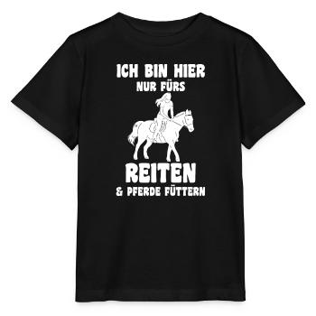 Reiterin Pferd Pferdesport Geschenk - Stanley/Stella Kinder T-Shirt MINI CREATOR  - Schwarz - Vorne - Mikhail (115cm)