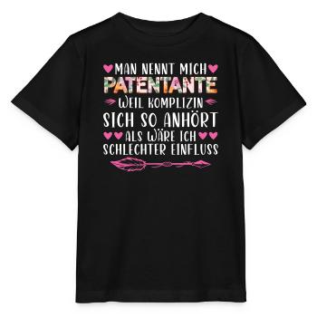 Patentante Taufe Patin Geschenk - Stanley/Stella Kinder T-Shirt MINI CREATOR  - Schwarz - Vorne - Mikhail (115cm)