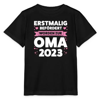 Oma 2023 Großmutter Großmütter Geschenk - Stanley/Stella Kinder T-Shirt MINI CREATOR  - Schwarz - Vorne - Mikhail (115cm)