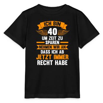40. Geburtstag 40 Jahre 40 Jahre alt Geschenk - Stanley/Stella Kinder T-Shirt MINI CREATOR  - Schwarz - Vorne - Mikhail (115cm)