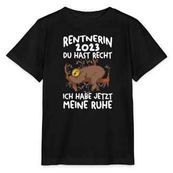 Rentnerin 2023 Faultier Rentnerin Geschenk - Stanley/Stella Kinder T-Shirt MINI CREATOR  - Schwarz - Vorne - Mikhail (115cm)