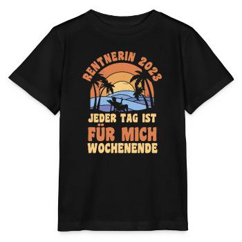 Rentnerin 2023 Rente Rentnerin Geschenk - Stanley/Stella Kinder T-Shirt MINI CREATOR  - Schwarz - Vorne - Mikhail (115cm)