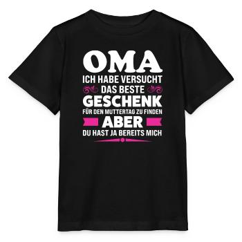 Oma Familie Enkelkind Geschenk - Stanley/Stella Kinder T-Shirt MINI CREATOR  - Schwarz - Vorne - Mikhail (115cm)