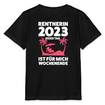 Rentnerin 2023 Rente Rentnerin Geschenk - Stanley/Stella Kinder T-Shirt MINI CREATOR  - Schwarz - Vorne - Mikhail (115cm)