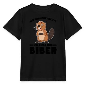 Tiere Bieber Biebern Geschenk - Stanley/Stella Kinder T-Shirt MINI CREATOR  - Schwarz - Vorne - Mikhail (115cm)