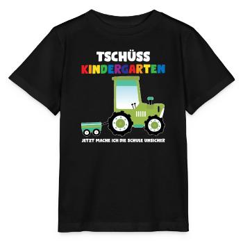 Schulkind Traktor Schulbeginn Geschenk - Stanley/Stella Kinder T-Shirt MINI CREATOR  - Schwarz - Vorne - Mikhail (115cm)