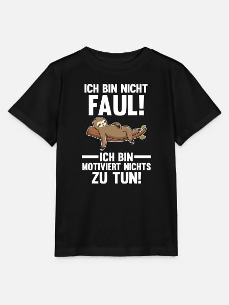 Faultier Faul Fauler Geschenk - Stanley/Stella Kinder T-Shirt MINI CREATOR - Schwarz