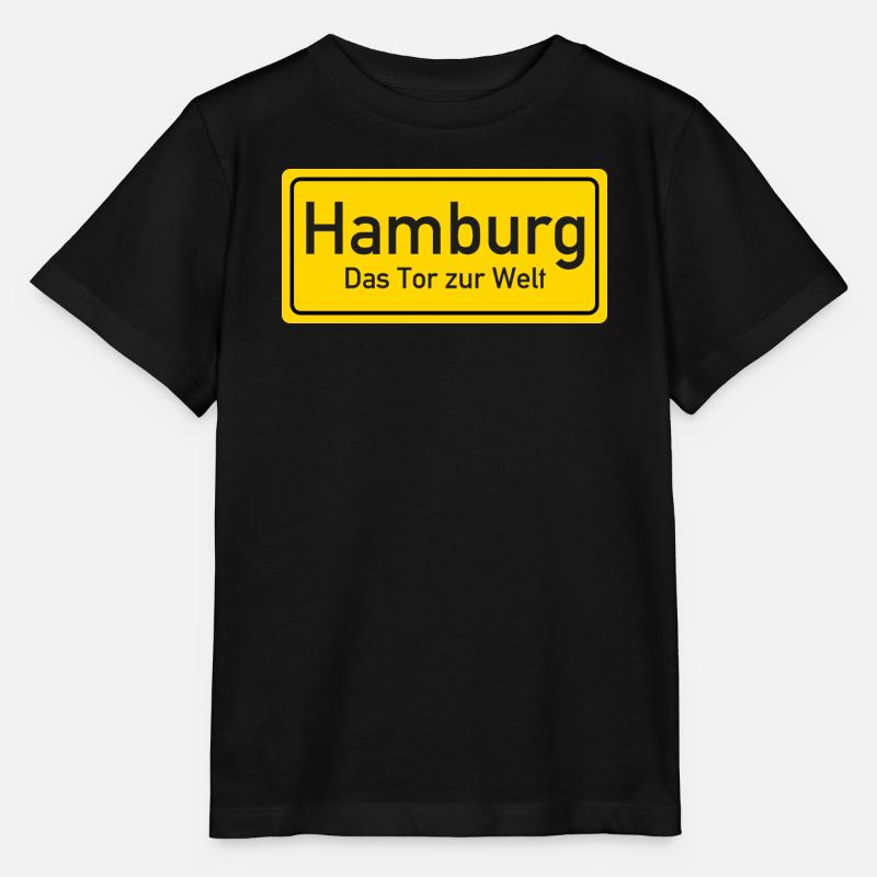 Hamburger Ortsschild Deutschland - Stanley/Stella Kinder T-Shirt MINI CREATOR  - Schwarz