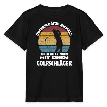 Golfspieler Sport Golfspieler Geschenk - Stanley/Stella Kinder T-Shirt MINI CREATOR  - Schwarz - Vorne - Mikhail (115cm)