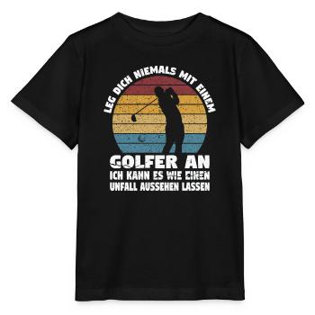 Golfspieler Sport Golfspieler Geschenk - Stanley/Stella Kinder T-Shirt MINI CREATOR  - Schwarz - Vorne - Mikhail (115cm)