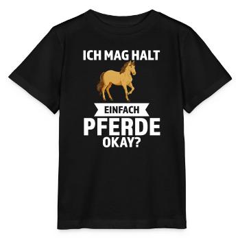 Pferd Reiten Pferdesport Geschenk - Stanley/Stella Kinder T-Shirt MINI CREATOR  - Schwarz - Vorne - Mikhail (115cm)