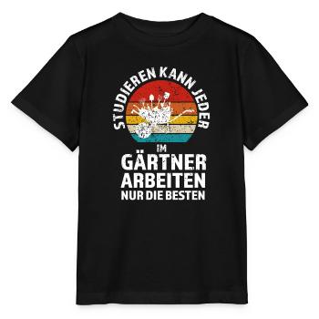 Gärtner Garten Gärtnerei Geschenk - Stanley/Stella Kinder T-Shirt MINI CREATOR  - Schwarz - Vorne - Mikhail (115cm)