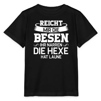 Hexe Besen Hexen Besen Geschenk - Stanley/Stella Kinder T-Shirt MINI CREATOR  - Schwarz - Vorne - Mikhail (115cm)