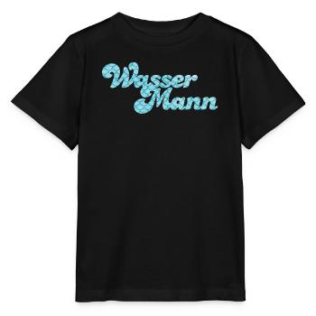 Wassermann Schuppen Wasser Sternzeichen Pool - Stanley/Stella Kinder T-Shirt MINI CREATOR  - Schwarz - Vorne - Mikhail (115cm)
