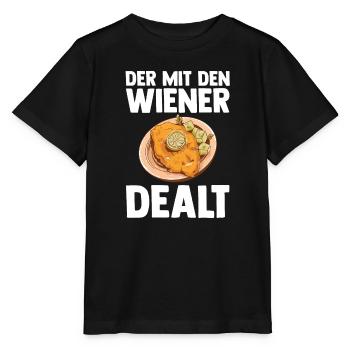 Schnitzel Wiener Wiener Schnitzel Geschenk - Stanley/Stella Kinder T-Shirt MINI CREATOR  - Schwarz - Vorne - Mikhail (115cm)