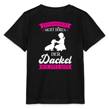 Dackel Hund Hundefreunde Geschenk - Stanley/Stella Kinder T-Shirt MINI CREATOR  - Schwarz - Vorne - Mikhail (115cm)