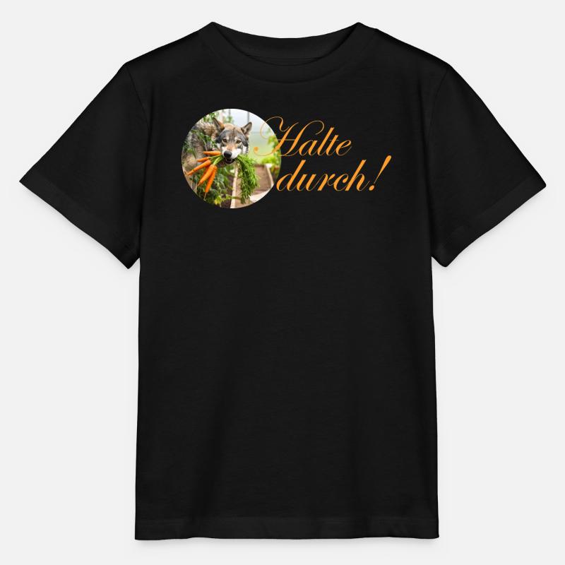 persévérant créativement son chien avec une carotte dans la gueule - T-shirt bio MINI CREATOR Stanley/Stella Enfant - noir