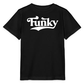 Funky Retro Script Logo - Stanley/Stella Kinder T-Shirt MINI CREATOR  - Schwarz - Vorne - Mikhail (115cm)