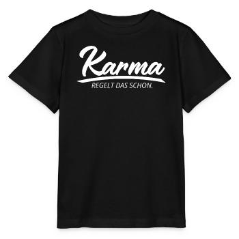 Karma Regelt Das Schon Lustiger Spruch Geschenk - Stanley/Stella Kinder T-Shirt MINI CREATOR  - Schwarz - Vorne - Mikhail (115cm)