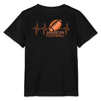 Icône graphique de balle de battement de cœur de football américain pulse - T-shirt bio MINI CREATOR Stanley/Stella Enfant - noir - Devant - Mikhail (115cm)