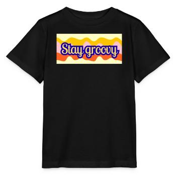 Stay Groovy Retro Waves Design - Stanley/Stella MINI CREATOR Kids’ T-Shirt - black - Front - Mikhail (115cm)