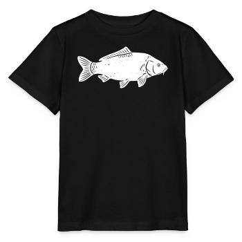 Silhouette de carpe dans la pêche grunge brute - T-shirt bio MINI CREATOR Stanley/Stella Enfant - noir - Devant - Mikhail (115cm)