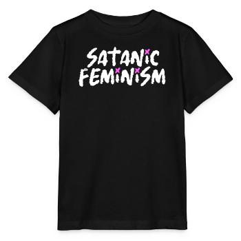 Satanic Feminism – Dark Statement Feminismus - Stanley/Stella Kinder T-Shirt MINI CREATOR  - Schwarz - Vorne - Mikhail (115cm)