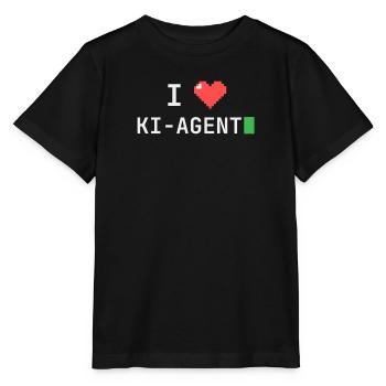 I ♥ KI-Agent – Terminal Pixelherz - Stanley/Stella Kinder T-Shirt MINI CREATOR  - Schwarz - Vorne - Mikhail (115cm)