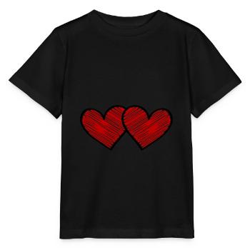 Heart Love - Stanley/Stella MINI CREATOR Kids’ T-Shirt - black - Front - Mikhail (115cm)