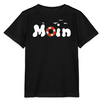 Moin Möwen Rettungsring Nordisch - Stanley/Stella Kinder T-Shirt MINI CREATOR  - Schwarz - Vorne - Mikhail (115cm)