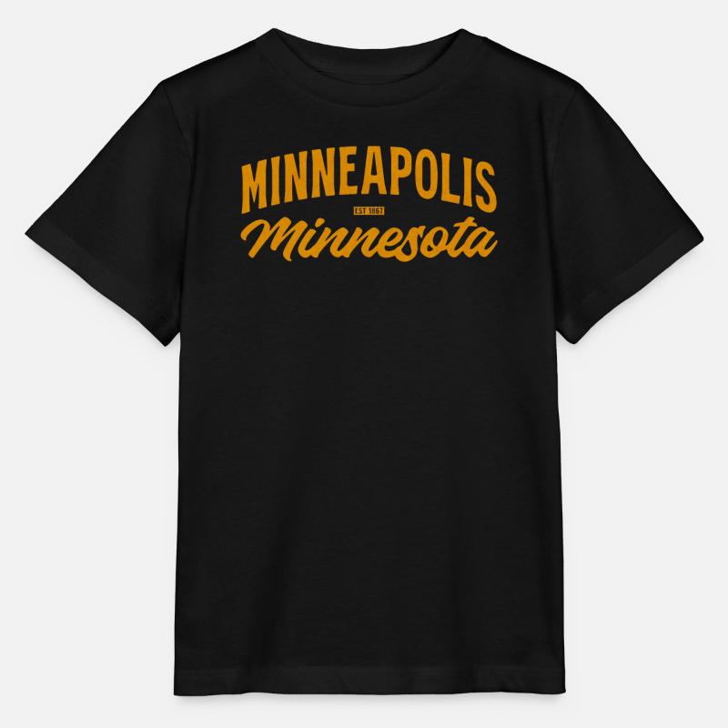 Minneapolis Script Vintage Orange - T-shirt bio MINI CREATOR Stanley/Stella Enfant - noir