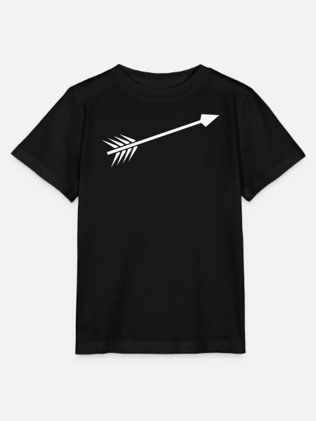 Weißer Pfeil mit Feder - Stanley/Stella Kinder T-Shirt MINI CREATOR - Schwarz