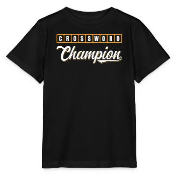 Conception typographique de Champion des mots croisés - T-shirt bio MINI CREATOR Stanley/Stella Enfant - noir - Devant - Mikhail (115cm)