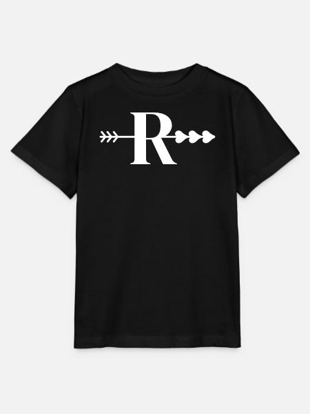 Buchstabe R Pfeilherz - Stanley/Stella Kinder T-Shirt MINI CREATOR  - Schwarz