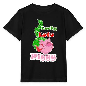 Lucky LOTO piggy - T-shirt bio MINI CREATOR Stanley/Stella Enfant - noir - Devant - Mikhail (115cm)