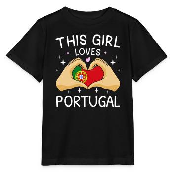 Portugal Flag Coeur Portugais Flag Love - T-shirt bio MINI CREATOR Stanley/Stella Enfant - noir - Devant - Mikhail (115cm)