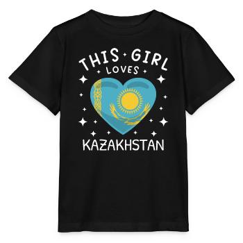 Drapeau du Kazakhstan Drapeau du Kazakhstan - T-shirt bio MINI CREATOR Stanley/Stella Enfant - noir - Devant - Mikhail (115cm)