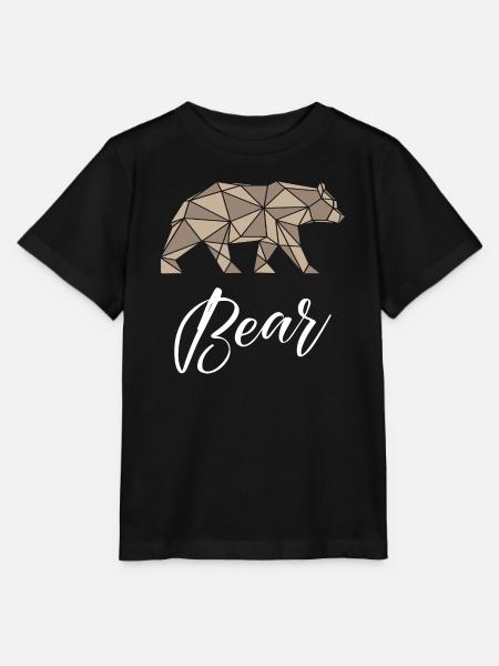 Bear Geometric - Stanley/Stella Kinder T-Shirt MINI CREATOR - Schwarz