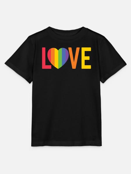 Regenbogenherz LOVE Design - Stanley/Stella Kinder T-Shirt MINI CREATOR  - Schwarz