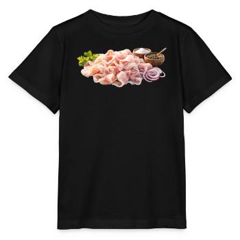 Poisson cru, charcuteries, oignon salé - Stroganina - T-shirt bio MINI CREATOR Stanley/Stella Enfant - noir - Devant - Mikhail (115cm)